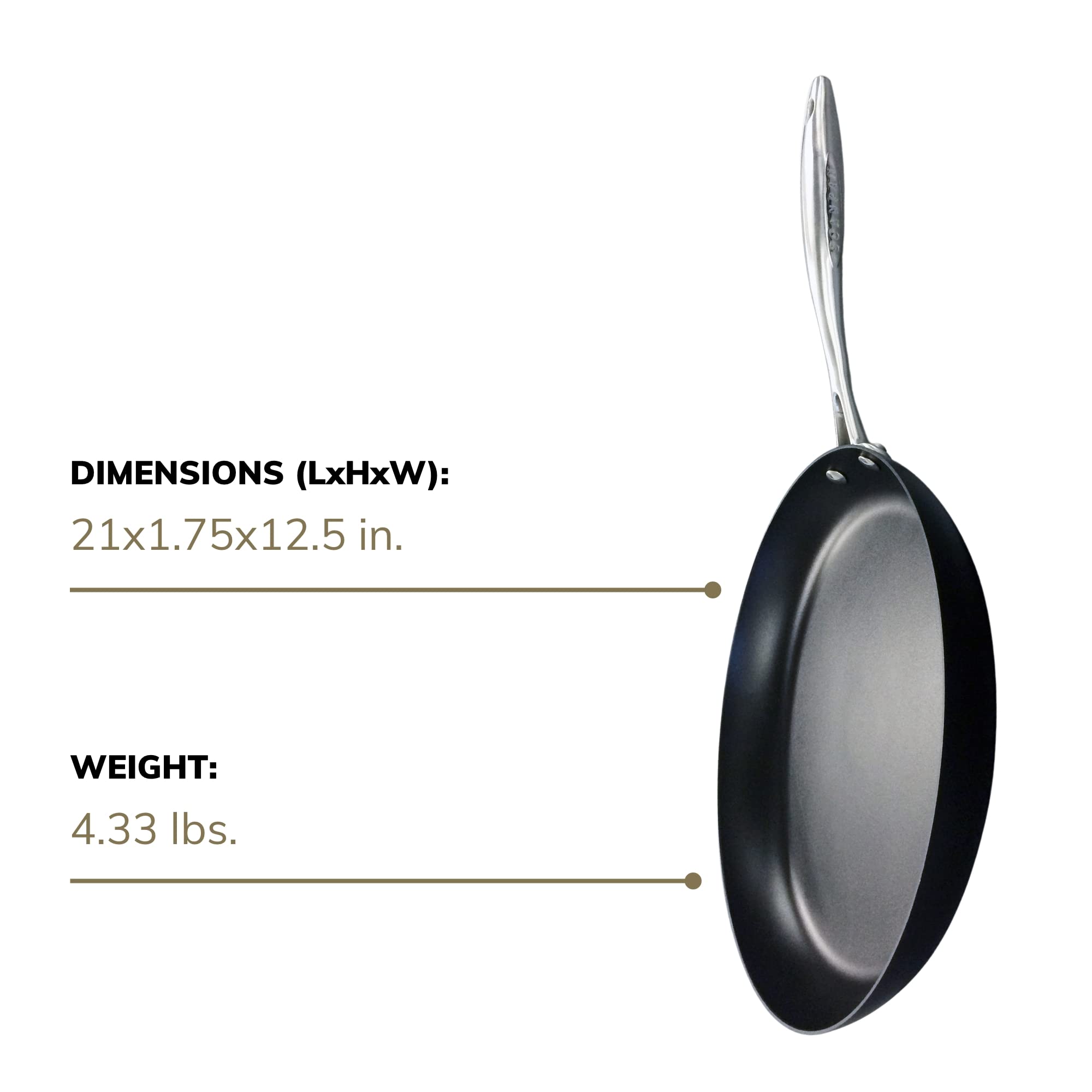 SCANPAN Professional 12.5” Fry Pan - Easy-to-Use Nonstick Cookware - Dishwasher, Metal Utensil & Oven Safe - Made in Denmark