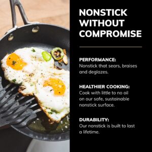 SCANPAN Professional 12.5” Fry Pan - Easy-to-Use Nonstick Cookware - Dishwasher, Metal Utensil & Oven Safe - Made in Denmark