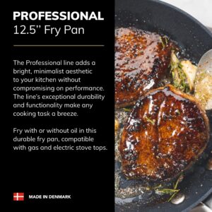 SCANPAN Professional 12.5” Fry Pan - Easy-to-Use Nonstick Cookware - Dishwasher, Metal Utensil & Oven Safe - Made in Denmark