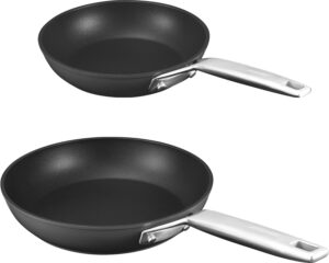 msmk non stick frying pans, 10 inch and 12 inch nonstick frying pan set pfoa free non-toxic, skillet set for induction, ceramic and gas cooktops