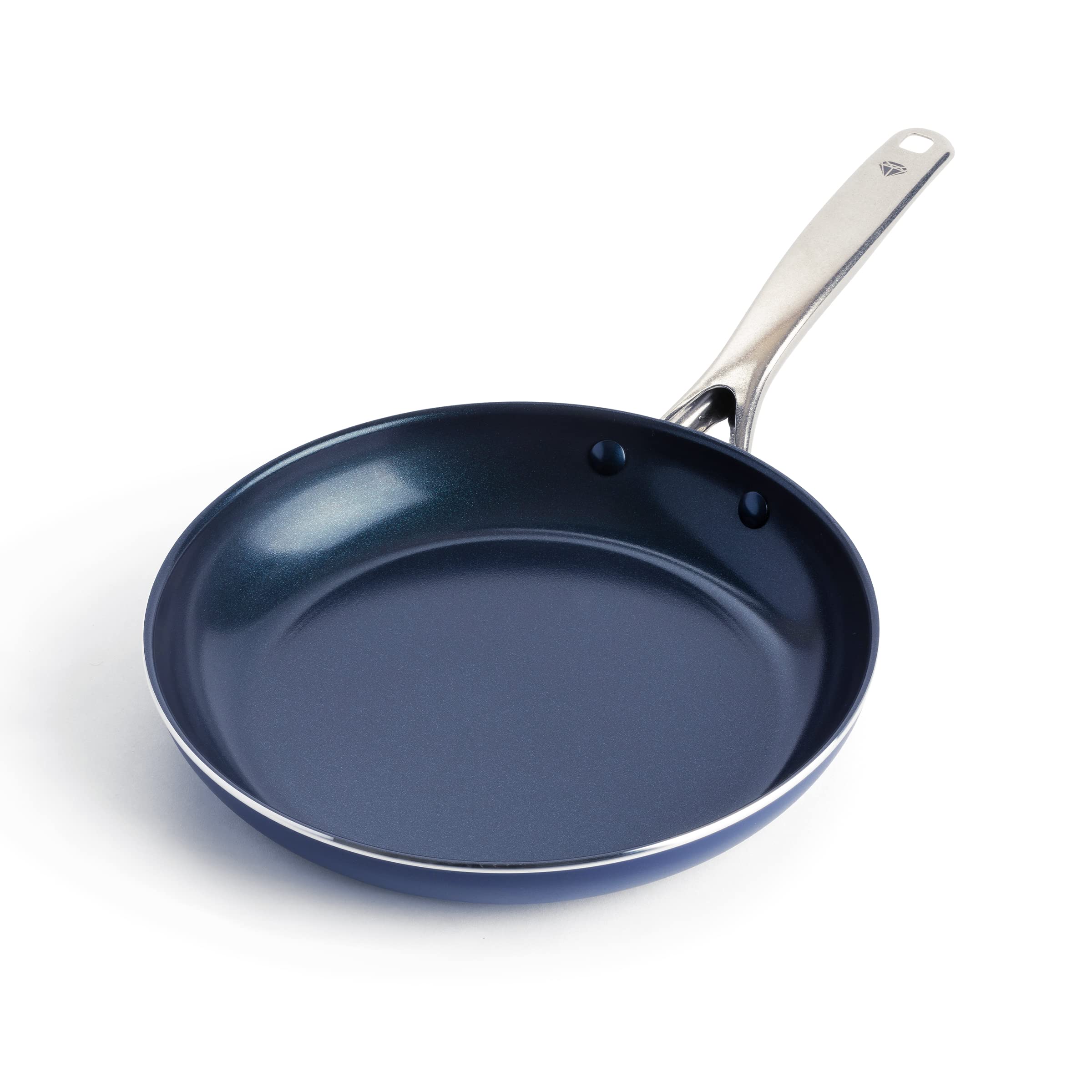 Blue Diamond Cookware Diamond Infused Ceramic Nonstick 12" Frying Pan Skillet, Oven Safe, Blue & Cookware Diamond Infused Ceramic Nonstick 10" Frying Pan Skillet, Oven Safe, Blue