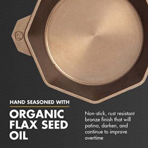 FINEX 12" Cast Iron Skillet with Lid, Modern Heirloom, Handcrafted in The USA, Pre-Seasoned with Organic Flaxseed Oil