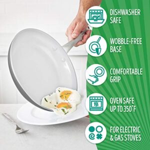 GreenLife Pro Hard Anodized Healthy Ceramic Nonstick, 12" Frying Pan Skillet, PFAS-Free, Dishwasher Safe, Oven Safe, Grey