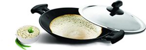 pigeon non stick appam pan, 8" appam kadai with stainless steel lid, residue free appam maker for induction cooker, appa chatty breakfast appam pan patra, palappam maker, egg hopper pan for omelettes