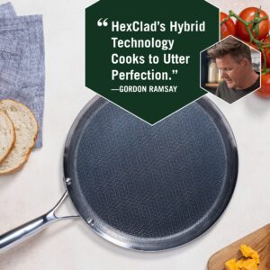 HexClad 2 Piece Hybrid Stainless Steel Cookware Set - 12 Inch Griddle Skillet Pan and 8 Inch Frying Pan, Stay Cool Handles, Dishwasher Safe, Non-Stick, Works with Induction Cooktops