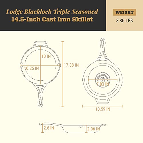 Lodge Blacklock 10.25" Triple Seasoned Cast Iron Skillet - Preseasoned Cast Iron Skillet Pan - Easy Cleanup - Lightweight Design - Cast Iron Cookware - Premium Cast Iron Skillets