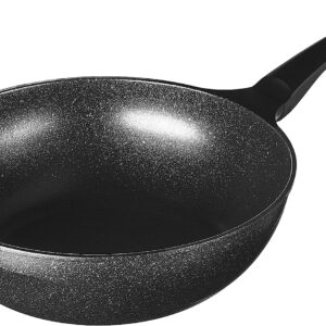 Cook N Home 2646 Marble Nonstick Cookware Saute Fry Pan, 12-inch, Black