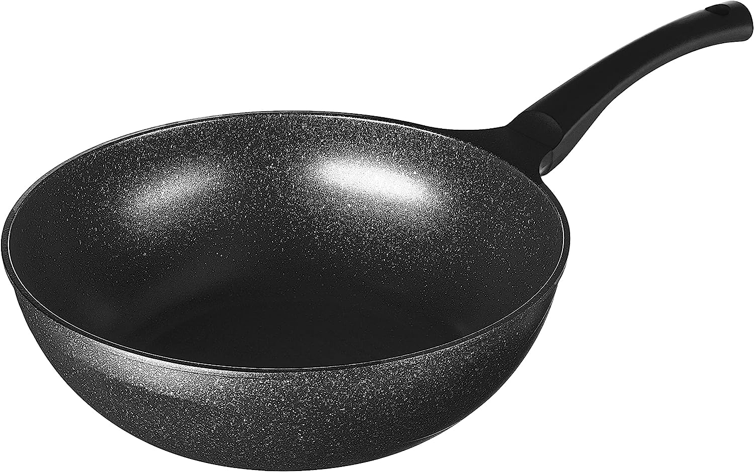 Cook N Home 2646 Marble Nonstick Cookware Saute Fry Pan, 12-inch, Black