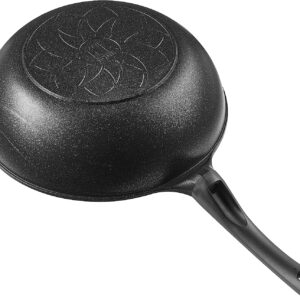 Cook N Home 2646 Marble Nonstick Cookware Saute Fry Pan, 12-inch, Black