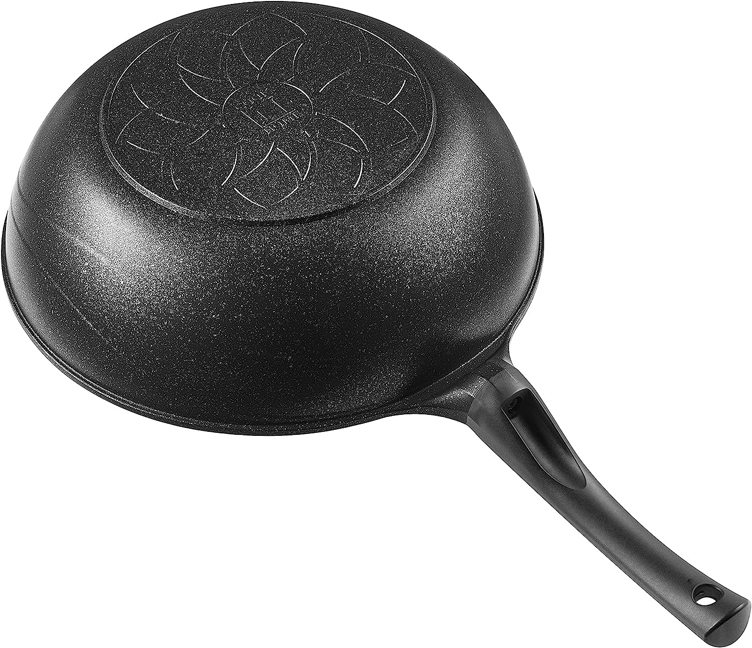 Cook N Home 2646 Marble Nonstick Cookware Saute Fry Pan, 12-inch, Black