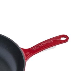 Made In Cookware - Enameled Cast Iron Skillet - Red - Exceptional Heat Retention & Durability - Professional Cookware - Crafted in France - Induction Compatible