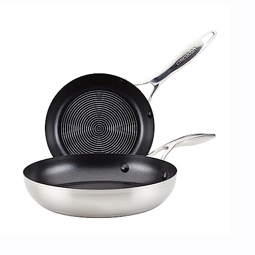 Circulon Stainless Steel Frying Pan/Skillet Set with SteelShield Hybrid Stainless and Nonstick Technology