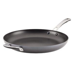 rachael ray cook + create hard anodized nonstick frying pan/skillet with helper handle, 14 inch - black