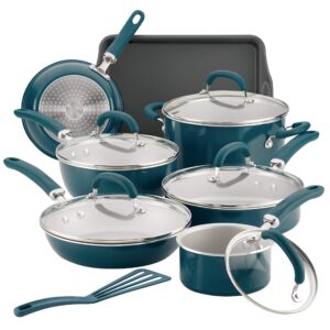 Rachael Ray Create Delicious Nonstick Cookware Pots, Pans and Skillets Set, 14 Pieces