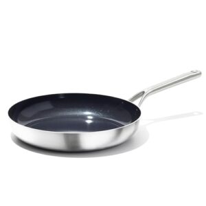 oxo mira tri-ply stainless steel pfas-free nonstick, 12" frying pan skillet, induction, multi clad, dishwasher and metal utensil safe