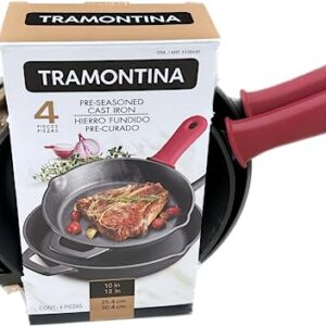 Tramontina Preseasoned Cast Iron 2 Pk Skillets with Silicone Grips