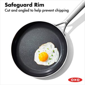 OXO Mira Tri-Ply Stainless Steel PFAS-Free Nonstick, 8" and 10" Frying Pan Skillet Set, Induction, Multi Clad, Dishwasher and Metal Utensil Safe