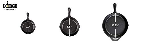 Lodge Pre-Seasoned 3.5-Inch Cast Iron Skillet Set for Side Dishes or Desserts (Set of 4)