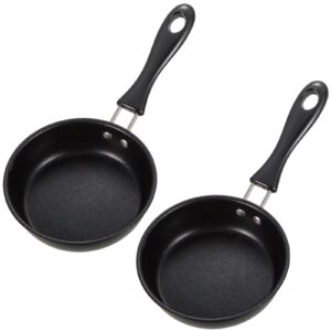 tessco 2 pieces mini cast iron skillet 4.7 inch round mini non stick fry pan single egg frying pan with heat resistant handle for cooking baking cookie brownie