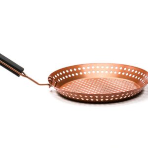 Outset QN77 Grill Skillet with Removable Soft-Grip Handle, Copper Non-Stick