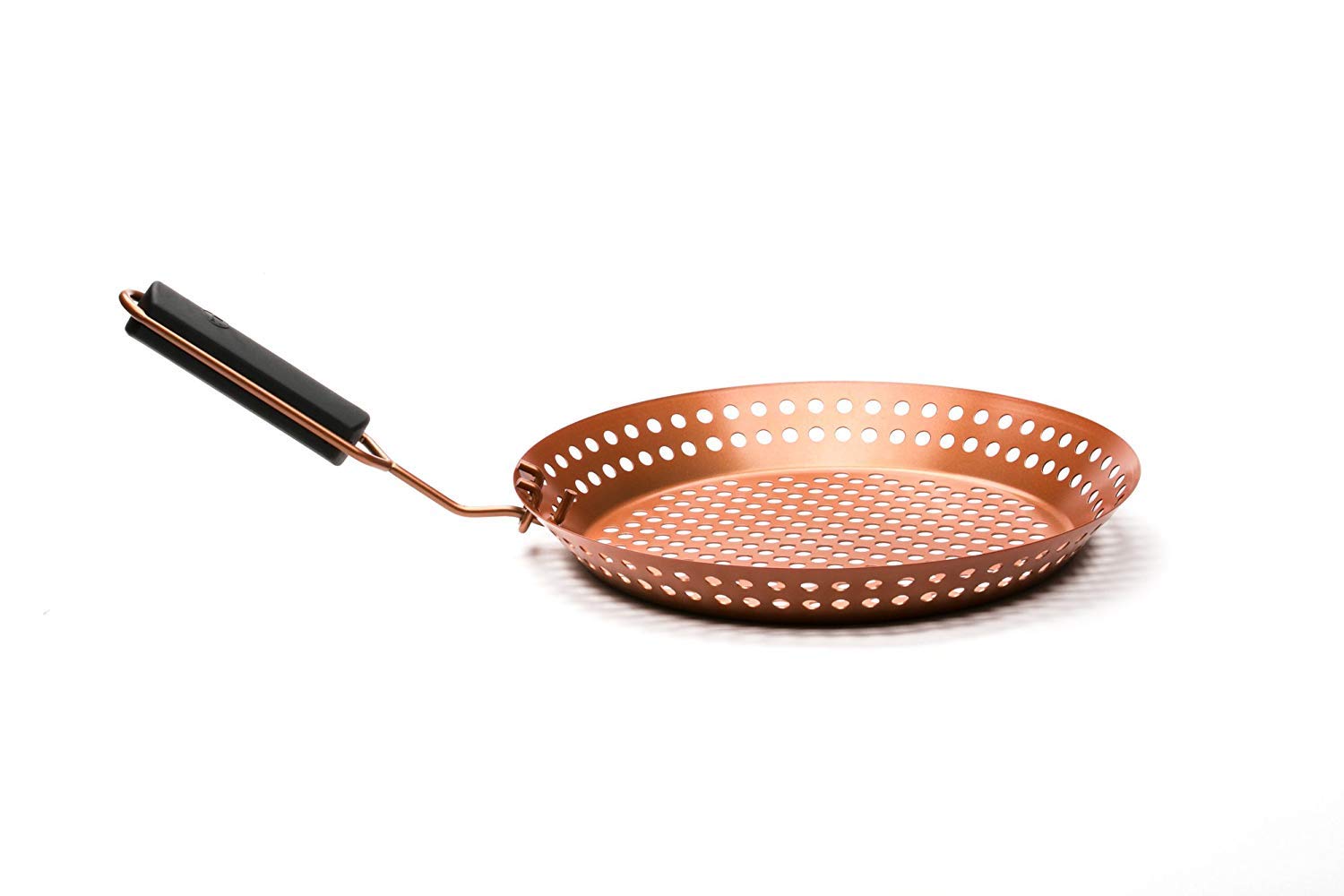 Outset QN77 Grill Skillet with Removable Soft-Grip Handle, Copper Non-Stick