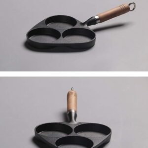 Omelet Pans 3-Cup Egg Frying Pan, Cast Iron Egg Cooker Pan