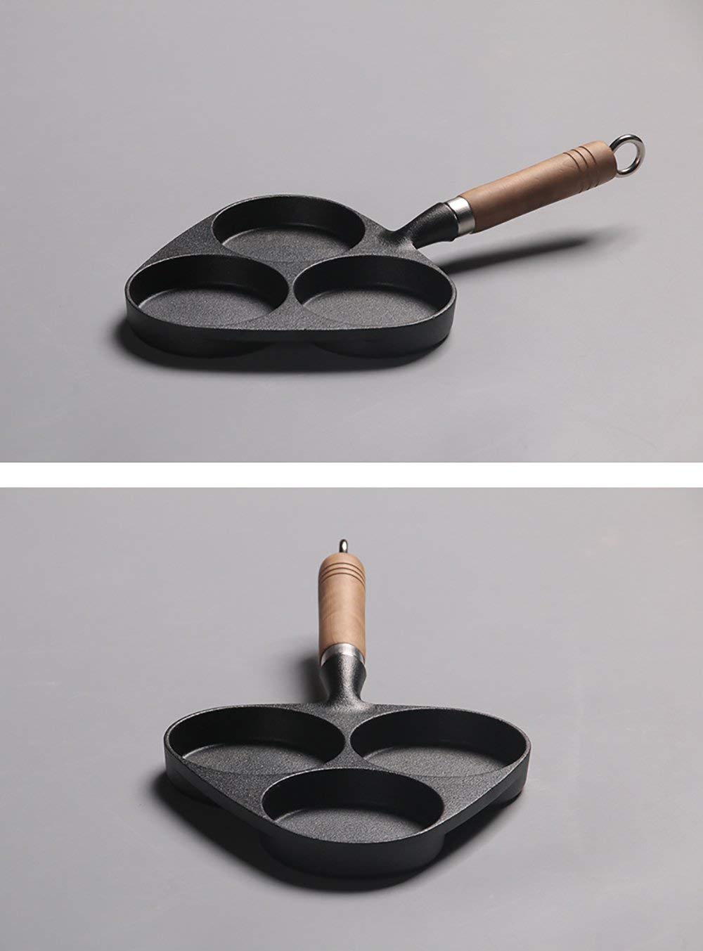 Omelet Pans 3-Cup Egg Frying Pan, Cast Iron Egg Cooker Pan