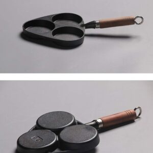 Omelet Pans 3-Cup Egg Frying Pan, Cast Iron Egg Cooker Pan