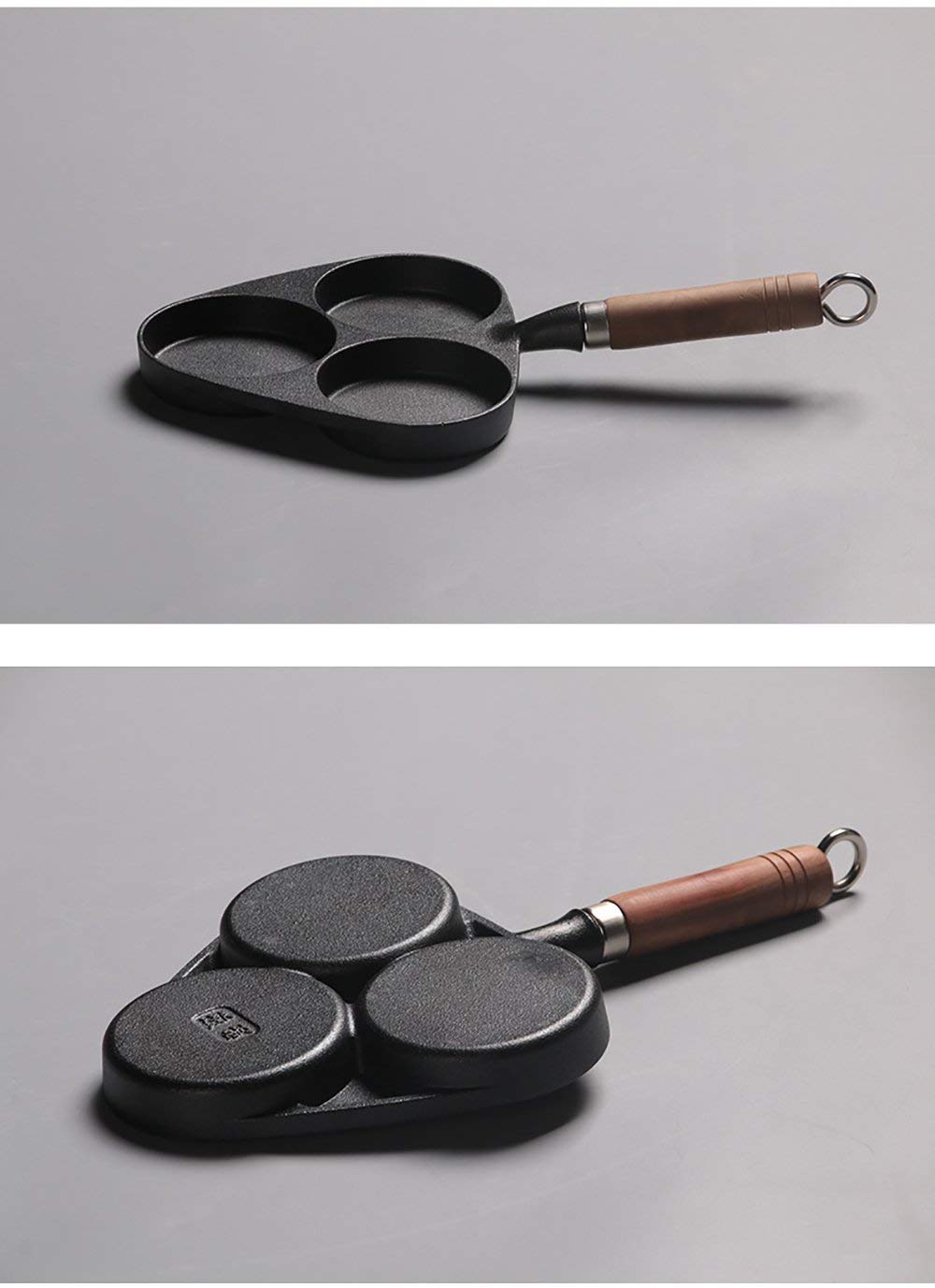 Omelet Pans 3-Cup Egg Frying Pan, Cast Iron Egg Cooker Pan