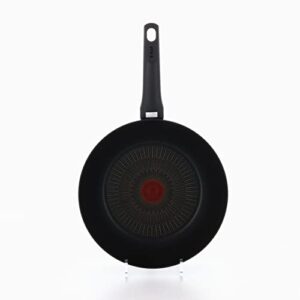 T-fal G26519 Frying Pan, 11.0 inches (28 cm), Deep Type, Wok, IH Compatible with Gas Stoves, Induction Hard Titanium Unlimited Wok Pan, Non-Stick, Black