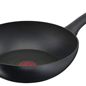 T-fal G26519 Frying Pan, 11.0 inches (28 cm), Deep Type, Wok, IH Compatible with Gas Stoves, Induction Hard Titanium Unlimited Wok Pan, Non-Stick, Black