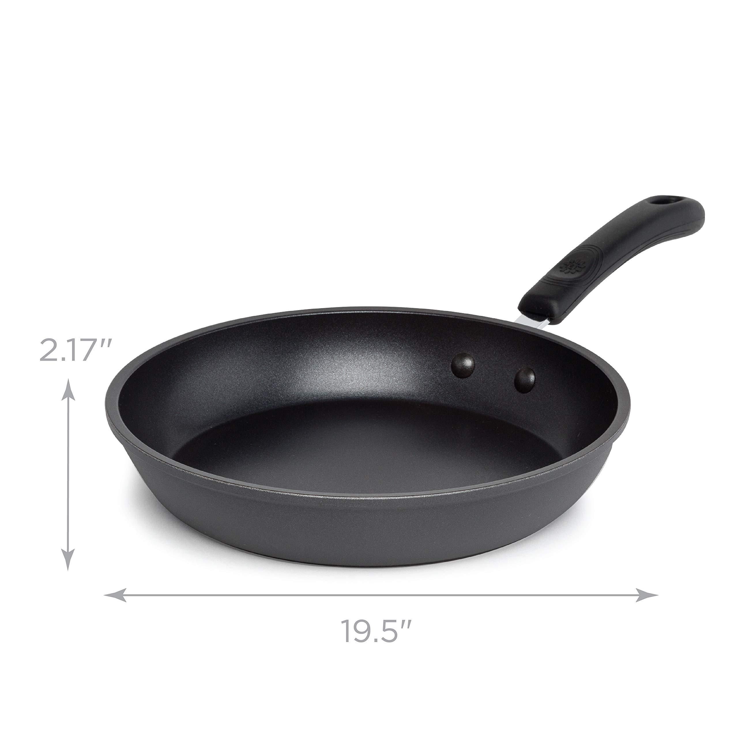 Ecolution Symphony Reinforced Ergonomic Cool-Touch Silicone Handles, Dishwasher Safe, Nonstick, 11 Inch, Grey