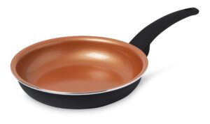 iko copper ceramic nonstick frying pan, dishwasher safe skillet, soft touch handle cookware