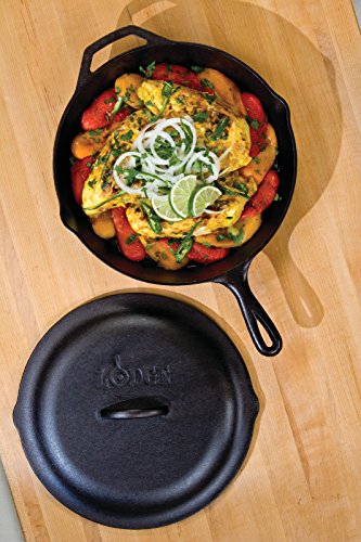 Lodge Seasoned Cast Iron Skillet with Cast Iron Lid (12 Inch) - Cast Iron Frying Pan With Lid Set.