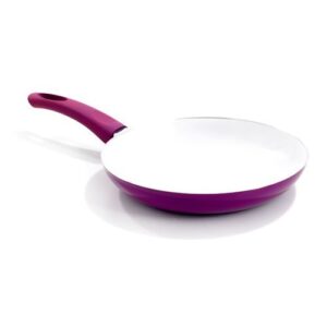 healthy living nonstick ceramic coated frying pan - 8 eco friendly durable fry pan - purple in color
