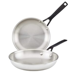 kitchenaid polished stainless steel frying pan set/skillets