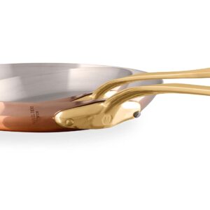 Mauviel M'200 B 2mm Polished Copper & Stainless Steel 2-Piece Frying Pan Set With Brass Handles, Made In France