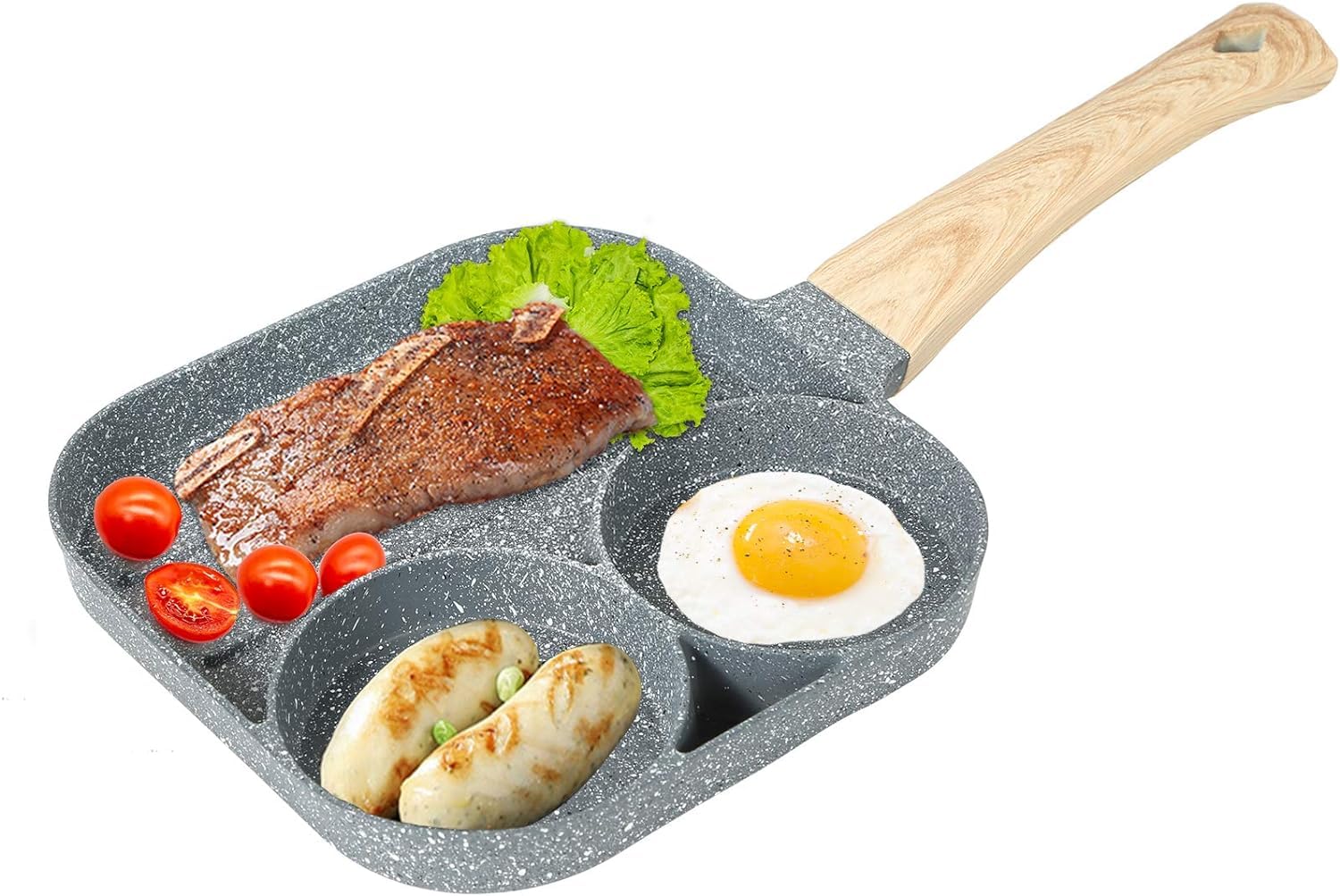 Nonstick Pan Steak Fried Egg Sausage Frying Pan Mini Pancake Pan Cast iron skillet Omelette Pan Frying Pot (Frying pan)