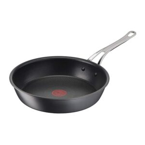 tefal jamie oliver cook’s classics frying pan, 28cm, non-stick, oven-safe, induction, riveted handle, hard anodised aluminium, h9120644, black