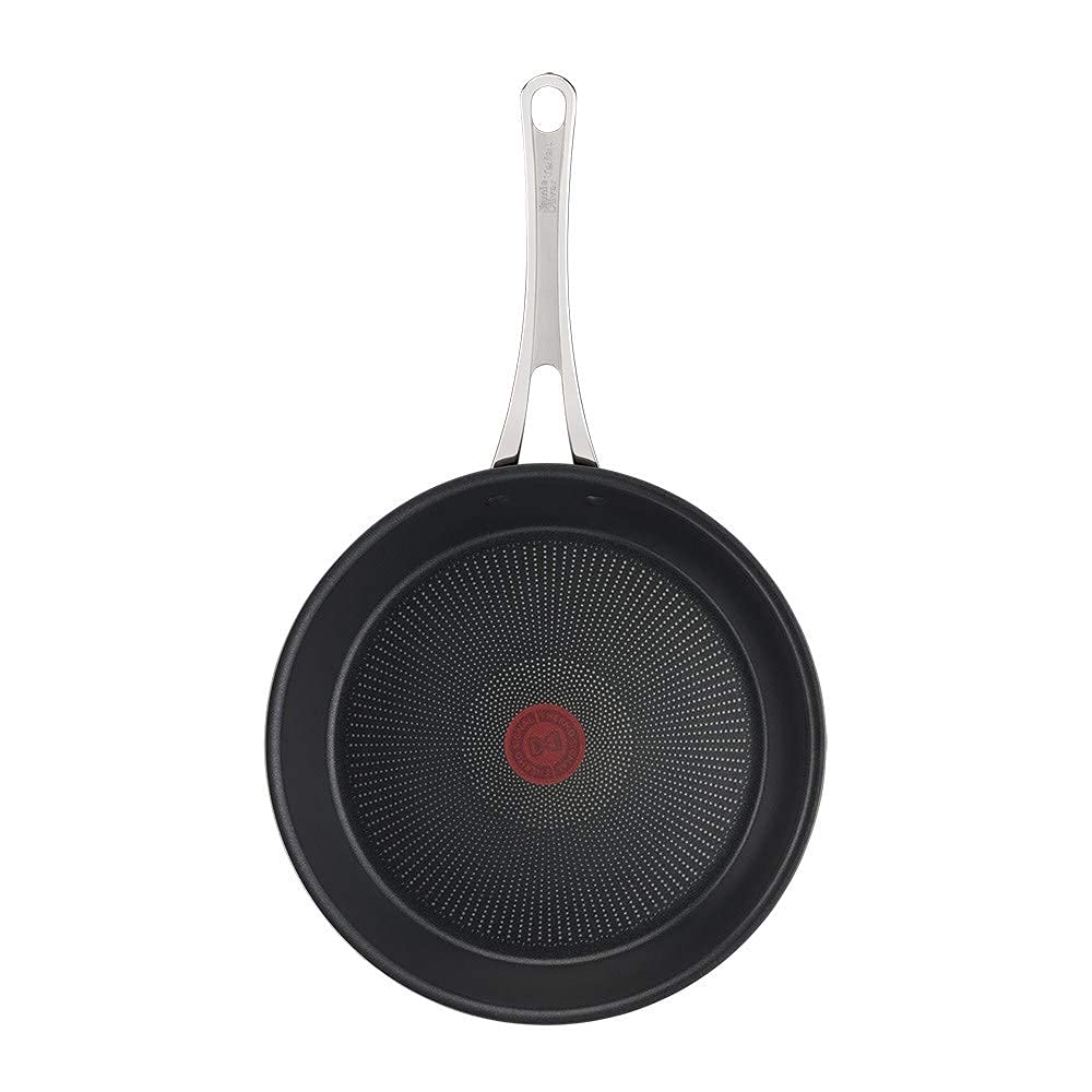 Tefal Jamie Oliver Cook’s Classics Frying Pan, 28cm, Non-Stick, Oven-Safe, Induction, Riveted Handle, Hard Anodised Aluminium, H9120644, Black