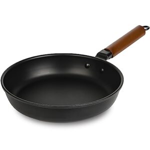 nwewd carbon steel frying pan, 9.5-inch, nonstick, omelette pan, pancake pan, chemical-free, easy to clean, ergonomic handle, safe on all stove top