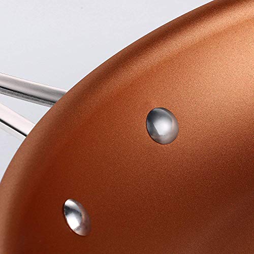 COOKSMARK Copper Pan 12-Inch Nonstick Induction Frying Pan with Lid and Cool-Touch Handle, Copper Ceramic Skillet, Saute Pan, Dishwasher Safe Oven Safe