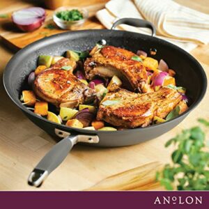 Anolon Advanced Home Hard Anodized Nonstick Frying Pan/Skillet with Helper Handle, 14.5 Inch, Moonstone