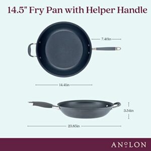 Anolon Advanced Home Hard Anodized Nonstick Frying Pan/Skillet with Helper Handle, 14.5 Inch, Moonstone