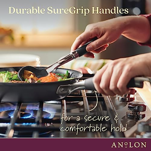 Anolon Advanced Home Hard Anodized Nonstick Frying Pan/Skillet with Helper Handle, 14.5 Inch, Moonstone