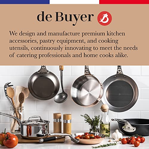 de Buyer MINERAL B Carbon Steel Country Fry Pan with Two Handles - 9.5” - Ideal for Sauteing, Simmering, Deep Frying & Stir Frying - Naturally Nonstick - Made in France