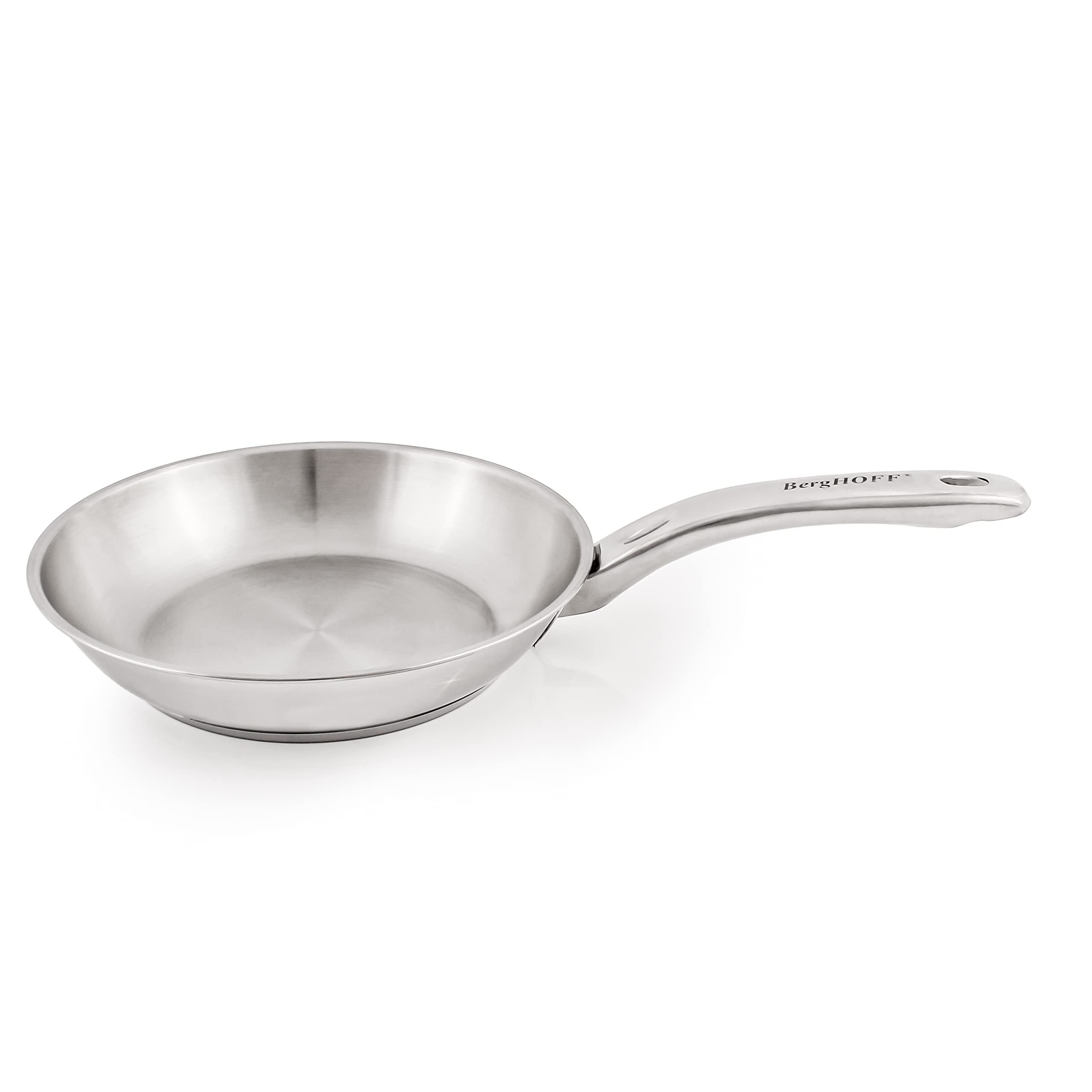 Berghoff Belly Shape 18/10 Stainless Steel 8inches Fry Pan, Fast, Evenly Heat, Induction Cooktop Ready