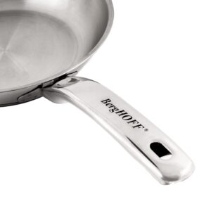 Berghoff Belly Shape 18/10 Stainless Steel 8inches Fry Pan, Fast, Evenly Heat, Induction Cooktop Ready