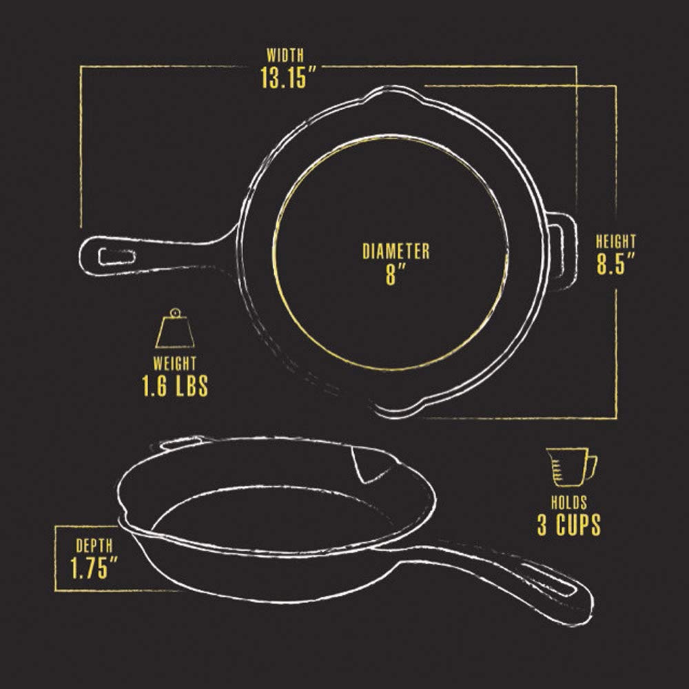 Pit Boss 68000 8" Cast Iron Skillet, Black