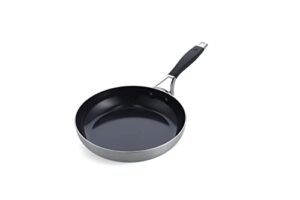 bk intelligence stainless steel induction 9.5" nonstick frying pan skillet, pfas free, dishwasher safe, black